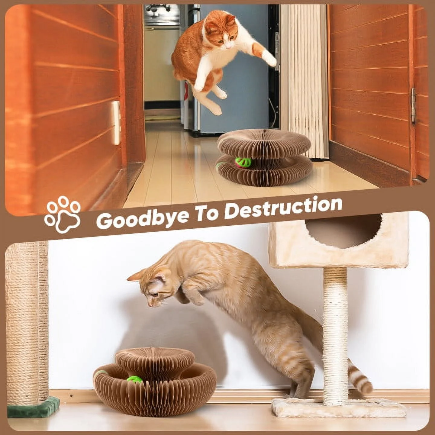 Magic Foldable Cat Scratch Board with Bell - Ảnh 3