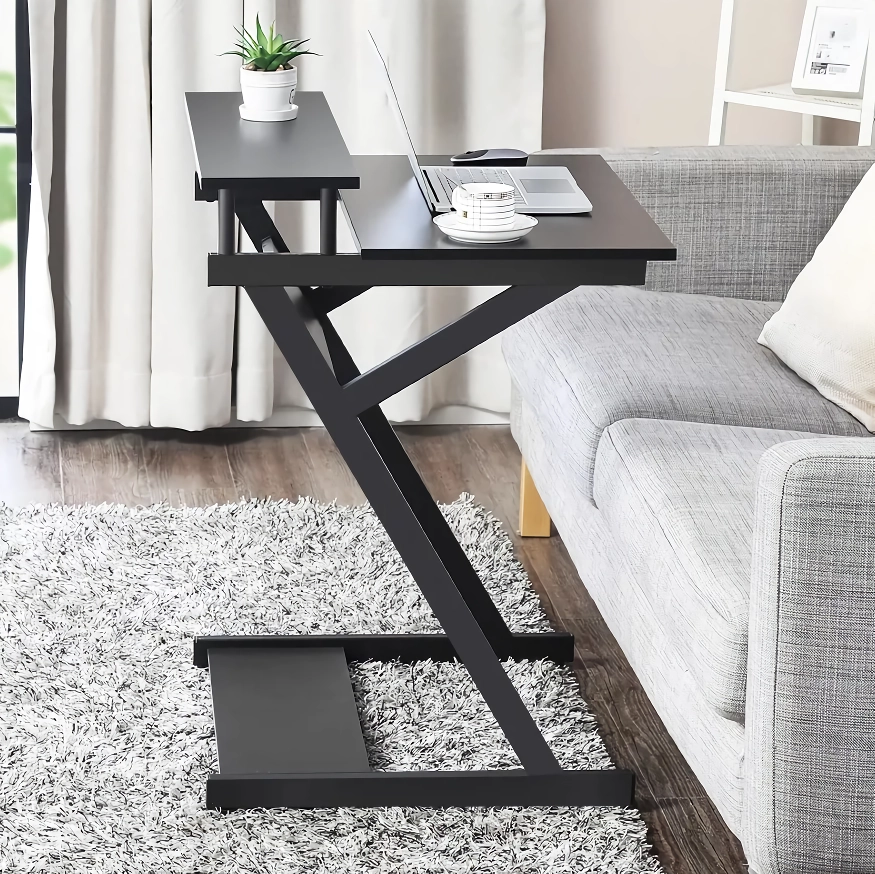 Compact Modern Z-Shaped Computer Desk with Monitor Shelf for Small Spaces - Ảnh 7