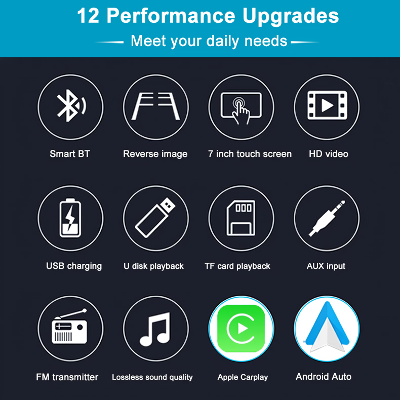 Universal 7-inch Touchscreen Car MP5 Player with Wireless Apple CarPlay & Android Auto - Ảnh 7